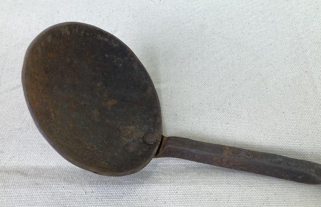 19th Century Wrought Iron Hand-Forged Cooking Ladle and Fork - 2