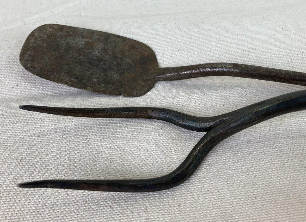 19th Century Wrought Iron Rotating Fork and Spatula - 2