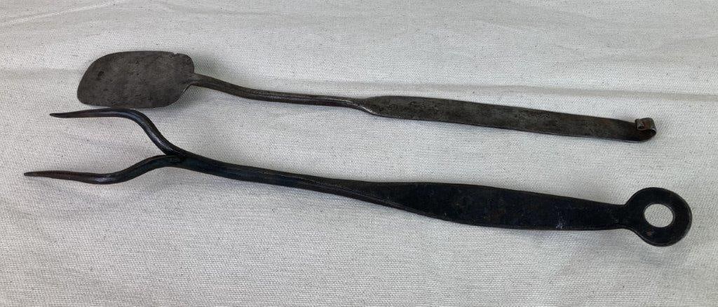 19th Century Wrought Iron Rotating Fork and Spatula - 3