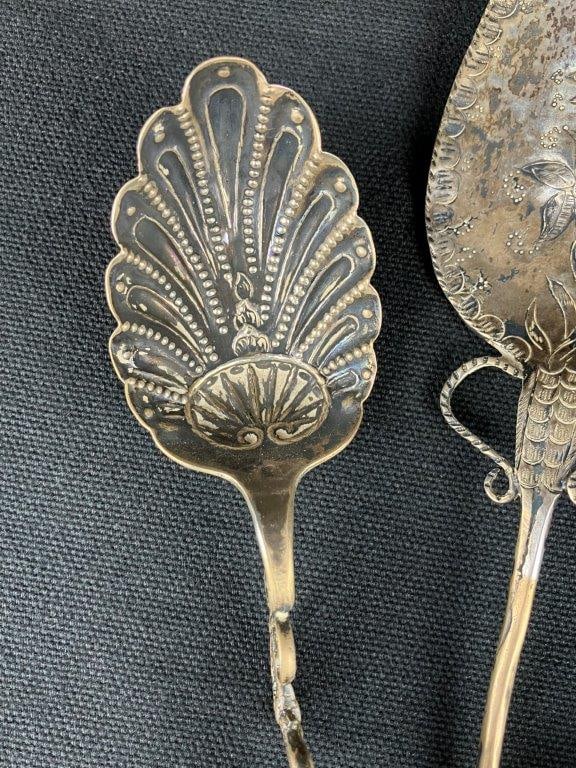 Three Sterling Silver Repousse Spoons - 3