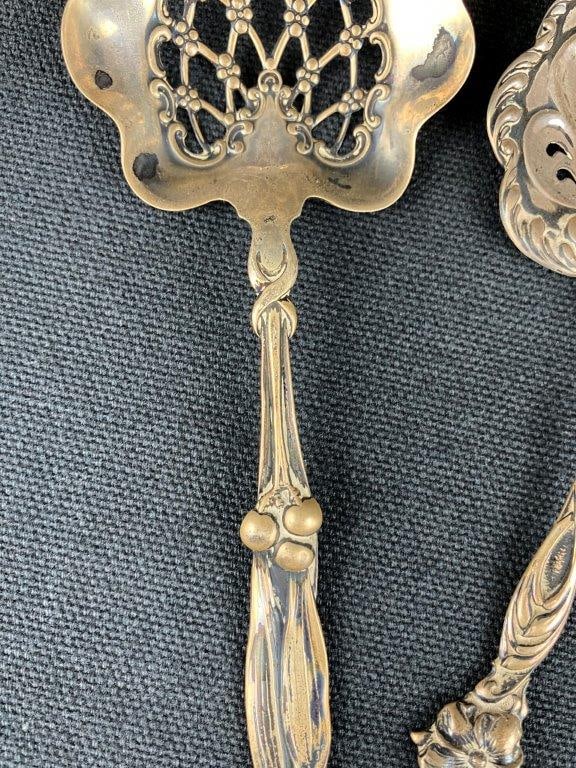 Three Sterling Silver Pierced Spoons - 2