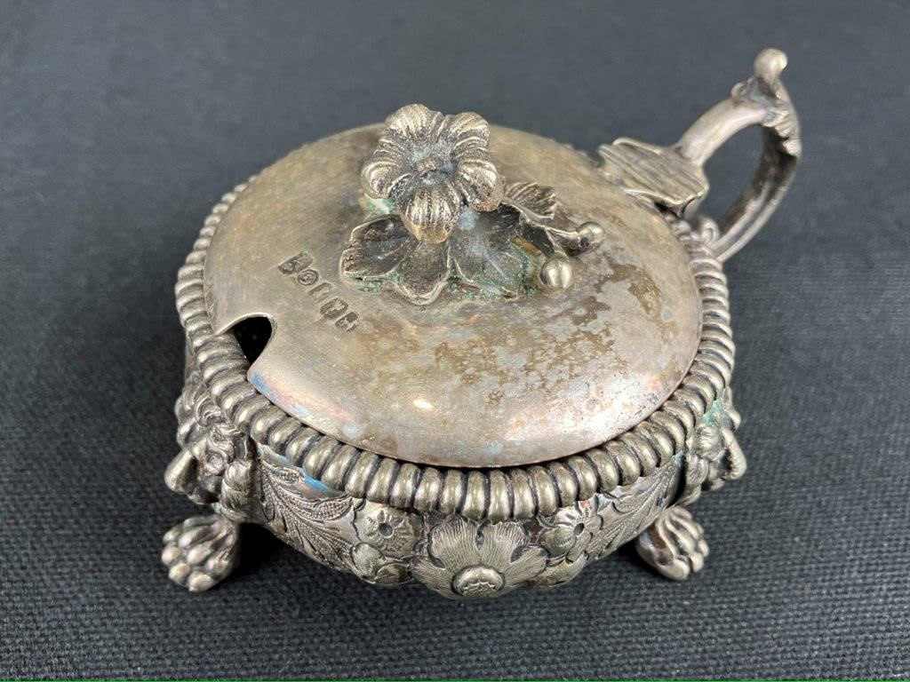 Ornate Silverplate Mustard Pot - 2