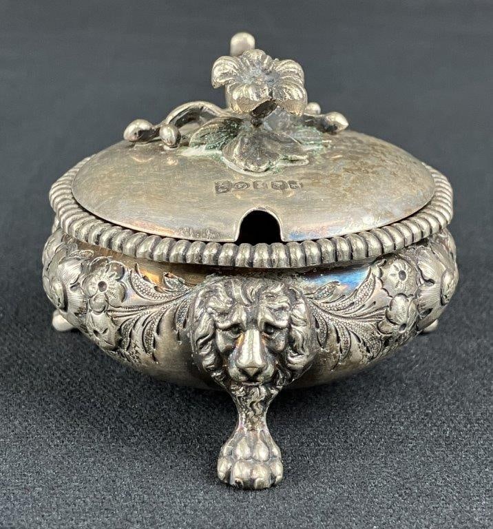 Ornate Silverplate Mustard Pot - 6