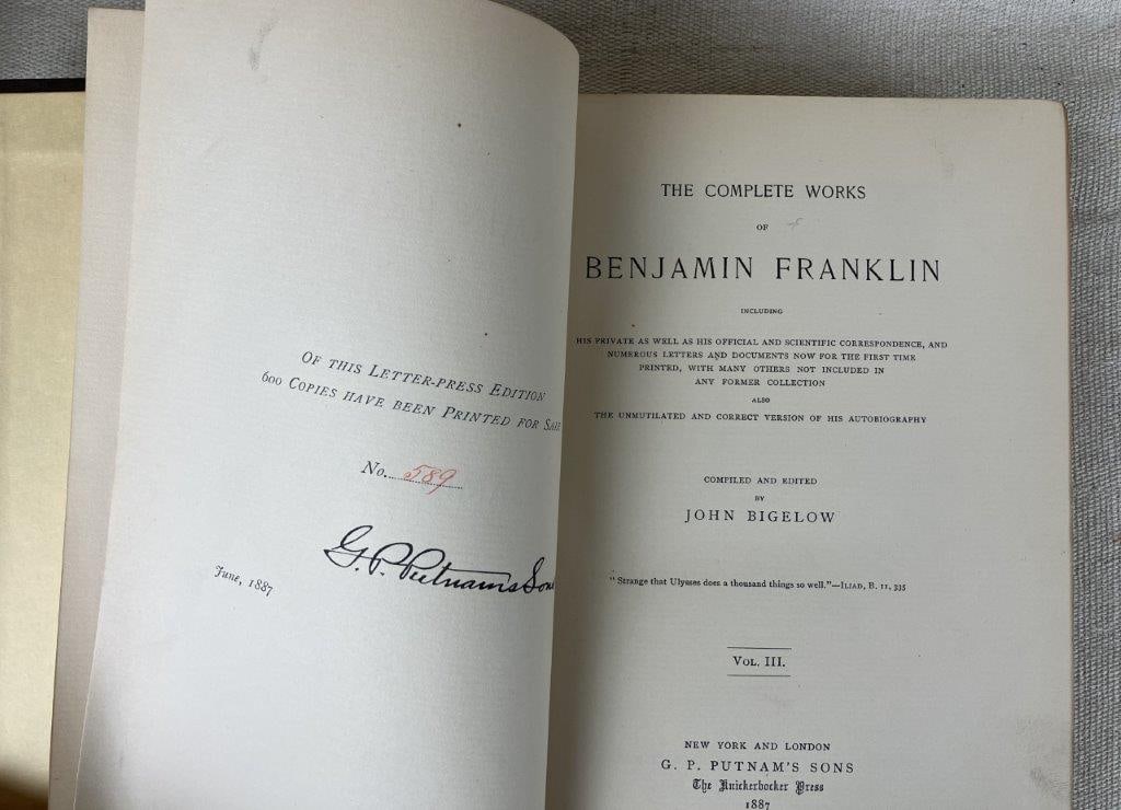 The Works of Benjamin Franklin by John Bigelow Letter-Press Edition - 10