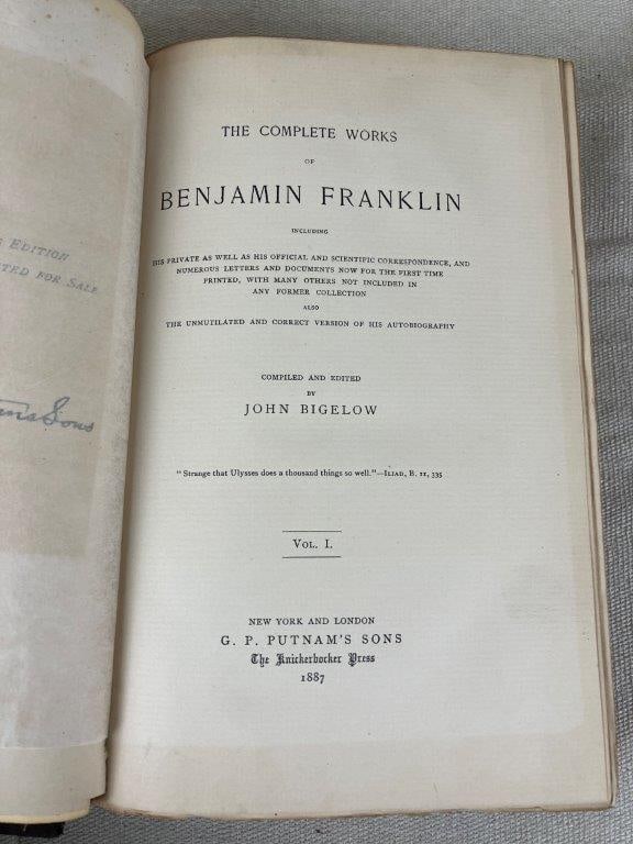 The Works of Benjamin Franklin by John Bigelow Letter-Press Edition - 6