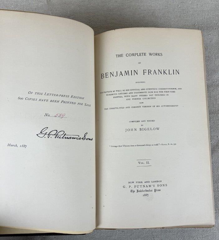 The Works of Benjamin Franklin by John Bigelow Letter-Press Edition - 9