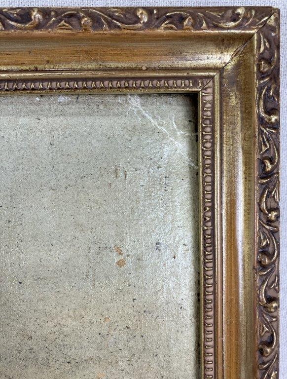 Folk Art Oil Painting of Man and Hunting Dog - 7