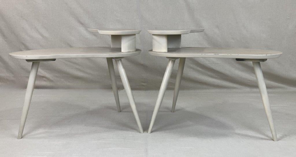Pair of Mid Century Modern Sculpted table - 5