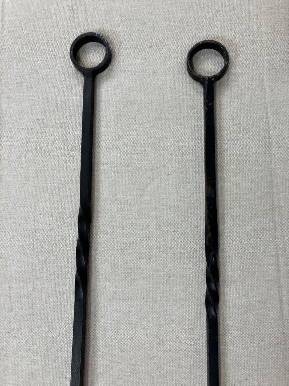 Antique Wrought Iron Fireplace Tools - 2