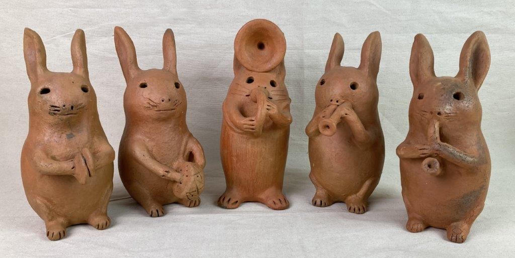 Mexican Folk Art Rabbit Musician Coin Banks (1 of 20)