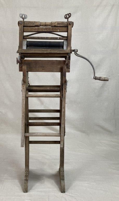 Antique Anchor Brand Folding Bench Clothes Wringer - 2