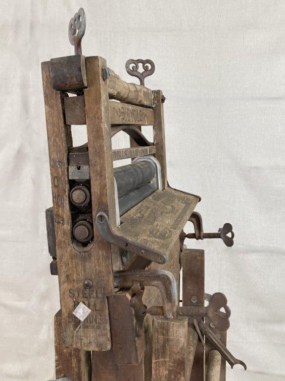 Antique Anchor Brand Folding Bench Clothes Wringer - 6