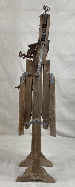 Antique Anchor Brand Folding Bench Clothes Wringer - 9