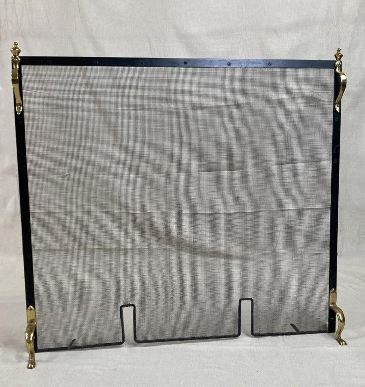 Fireplace Screen with Brass Accents (1 of 8)