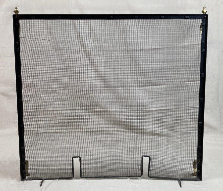 Fireplace Screen with Brass Accents - 6