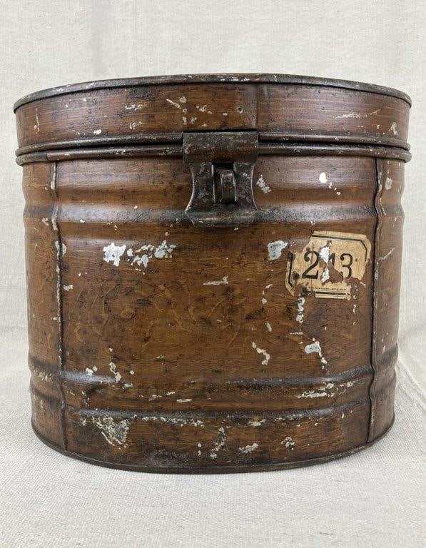 Polychromed Tin Hat Box - 3