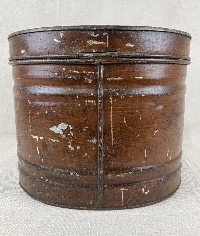 Polychromed Tin Hat Box - 8