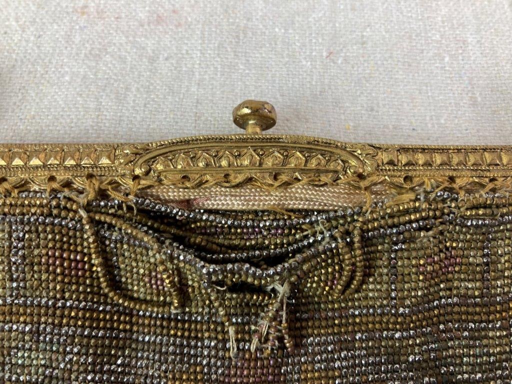 Antique French Glass Bead Purse - 4