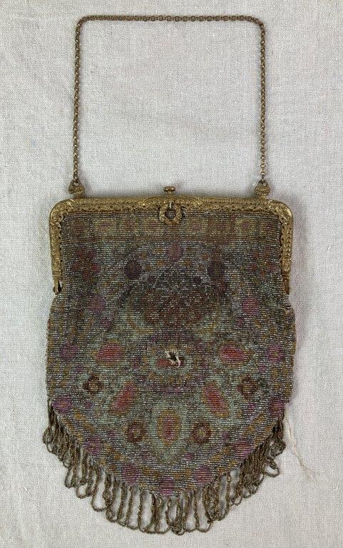 Antique French Glass Bead Purse - 7