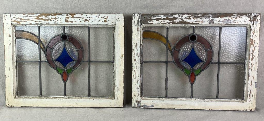 Stained Glass Window Pair - 5