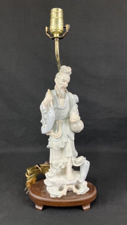 Two Japanese Porcelain Figural Lamps - 3