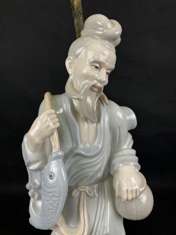 Two Japanese Porcelain Figural Lamps - 4