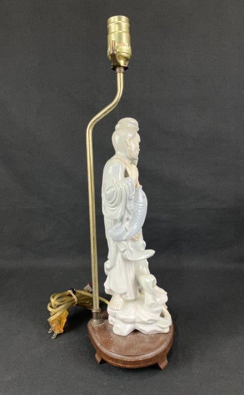 Two Japanese Porcelain Figural Lamps - 5