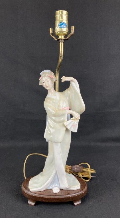 Two Japanese Porcelain Figural Lamps - 8