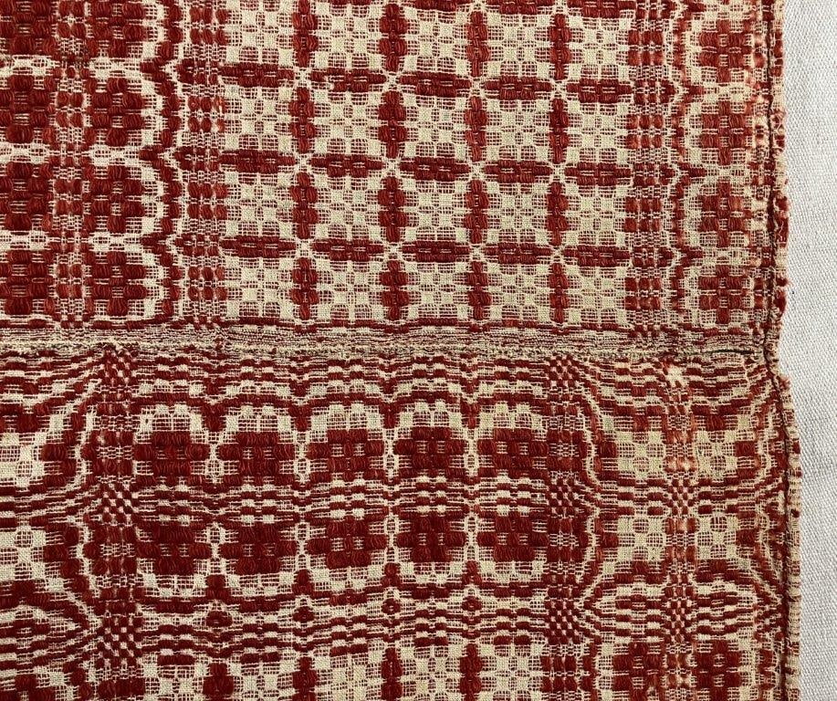 19th Century Overshot Coverlet - 7