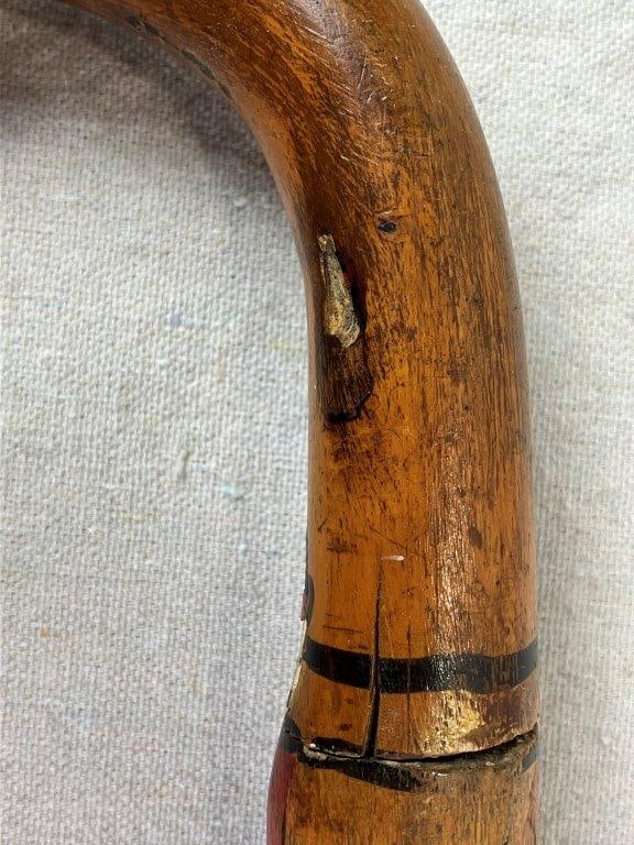 Mexican Folk Art Carved Wood Cane - 12