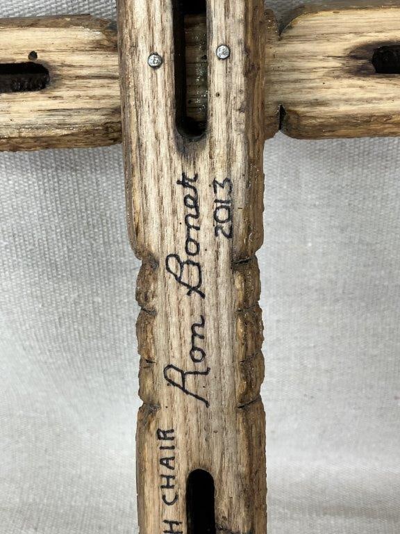 Folk Art Ash Wood Cross Carving - 5