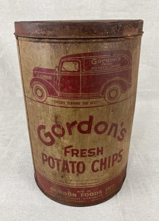 Advertising Tin, Gordon's Fresh Potato Chips (1 of 10)