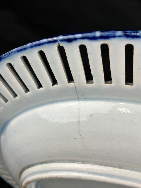 English Pearlware Pierced Chinoiserie Plate - 5