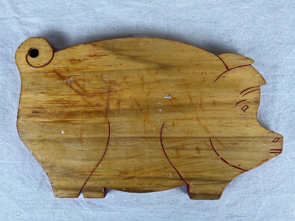Two Vintage Wood Pig Cutting Boards - 2