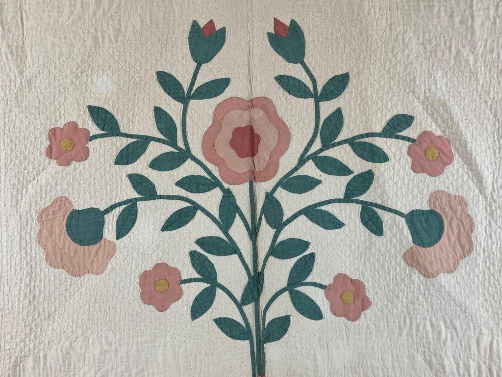 19th Century Floral Applique Quilt - 2