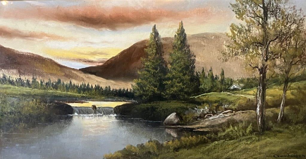 Mountain Landscape Pastel Drawing - 2