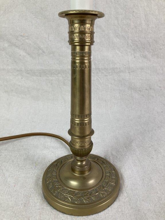 Vintage Brass Candlestick Lamp - 2