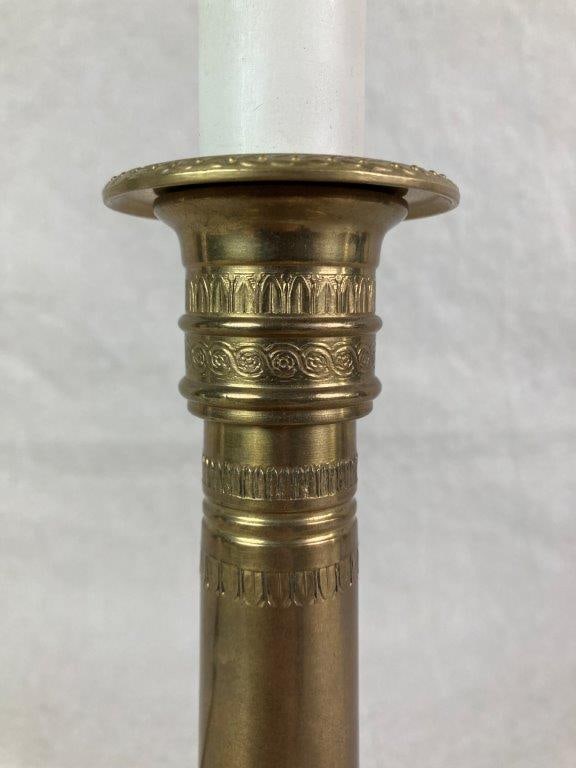 Vintage Brass Candlestick Lamp - 3