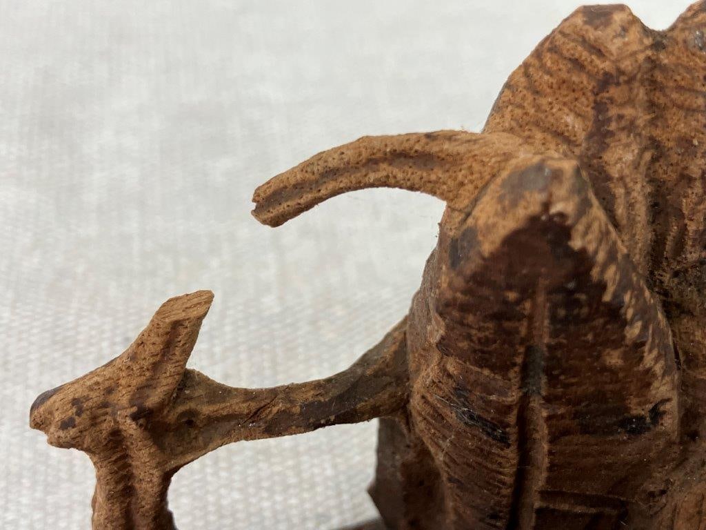 Folk Art Carved Inkwell - 3