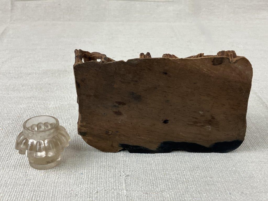 Folk Art Carved Inkwell - 7