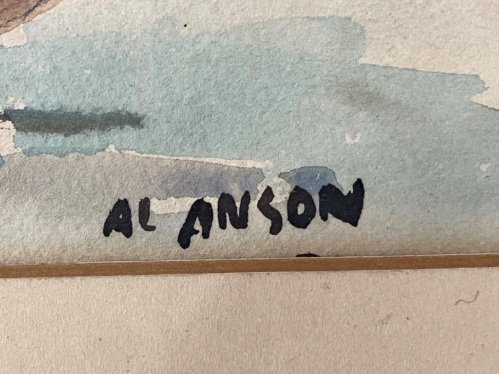 Mid-Century Ship at Sea Watercolor by Al Anson - 5