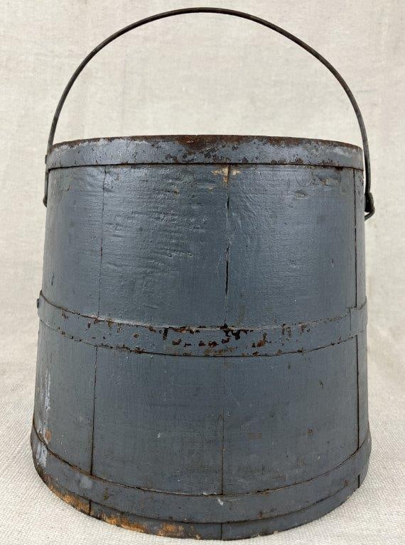 Blue Painted Firkin - 3