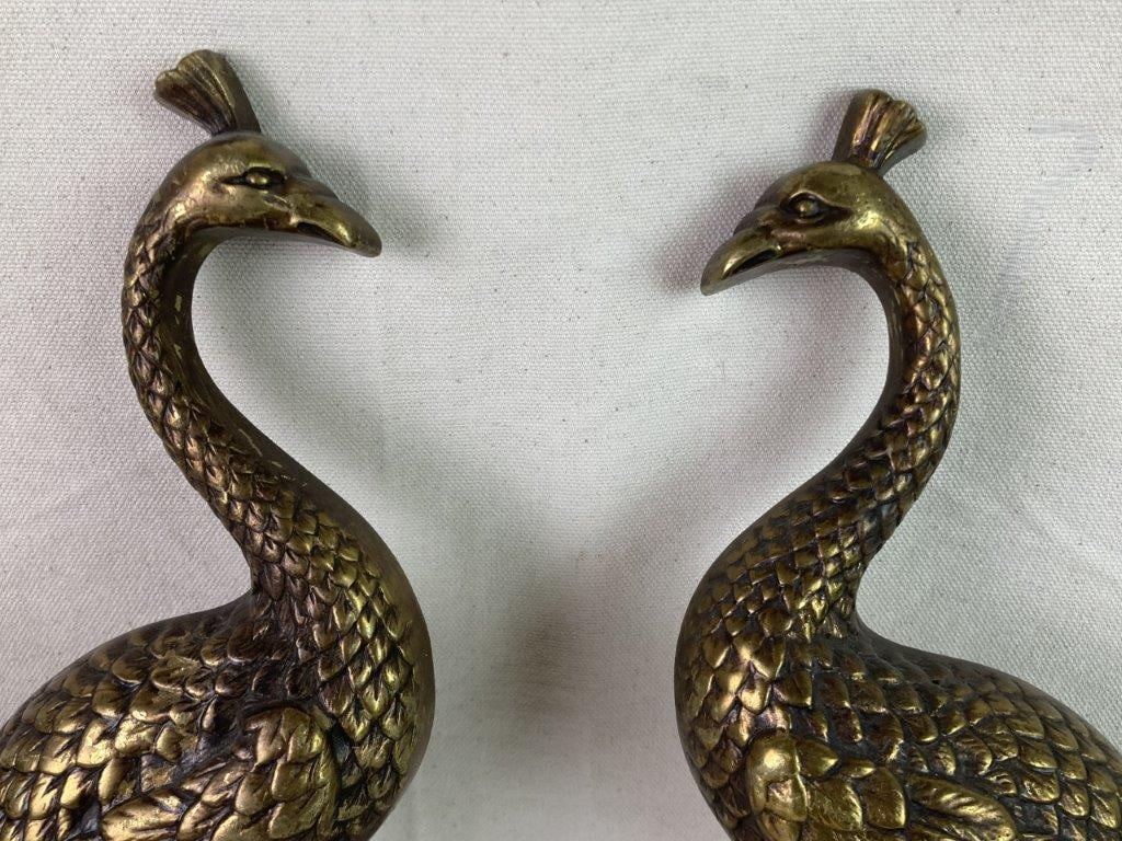 Cast Iron Peacock Andirons - 2