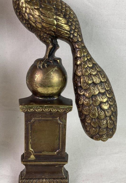 Cast Iron Peacock Andirons - 3