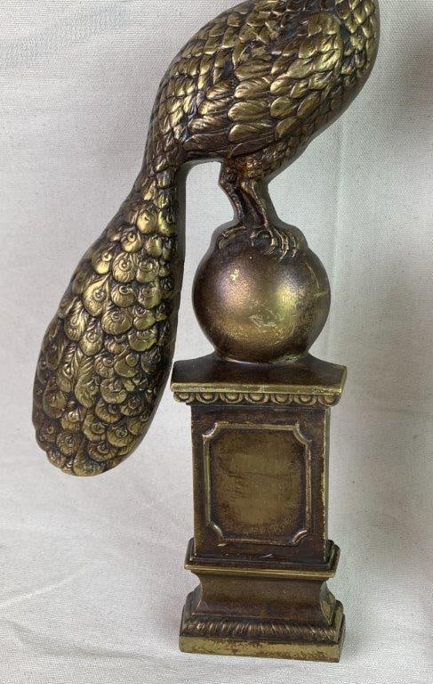 Cast Iron Peacock Andirons - 4