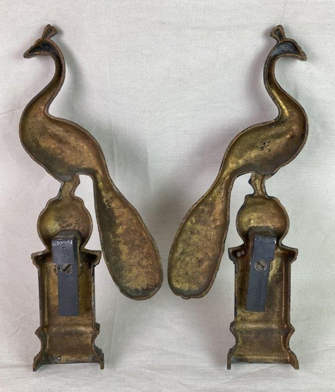 Cast Iron Peacock Andirons - 5