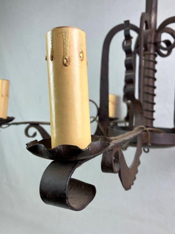 Iron Spanish Revival Chandelier - 3