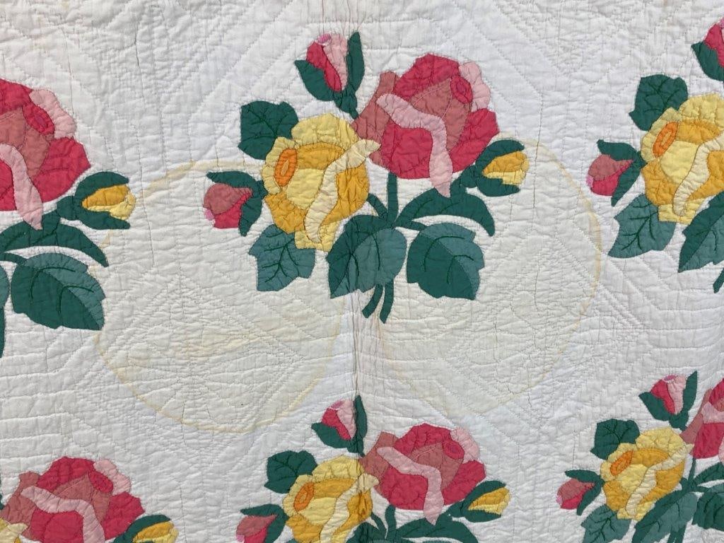 Rose Applique Quilt - 5