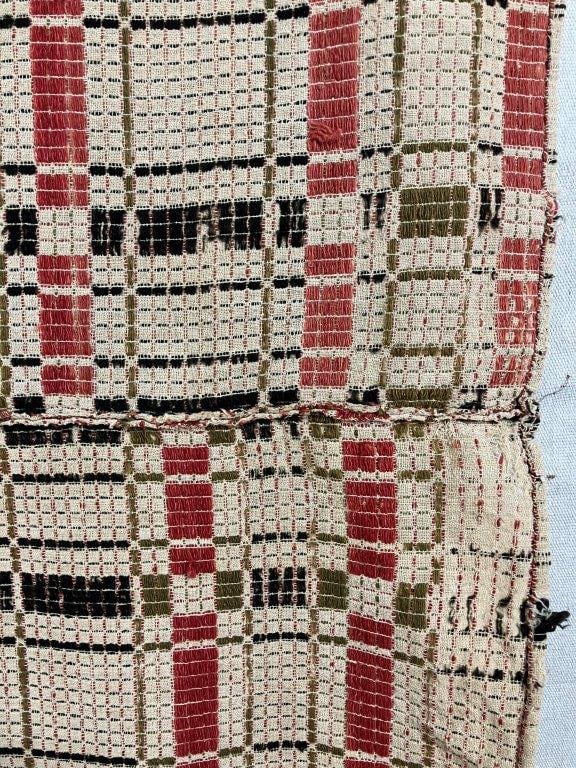 19th Century Overshot Coverlet - 4