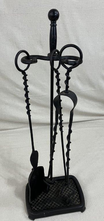 Wrought Iron Fireplace Tool Set - 2
